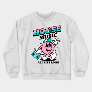 HOUSE  - Retro Mascot All Life Long (black/pink) Crewneck Sweatshirt